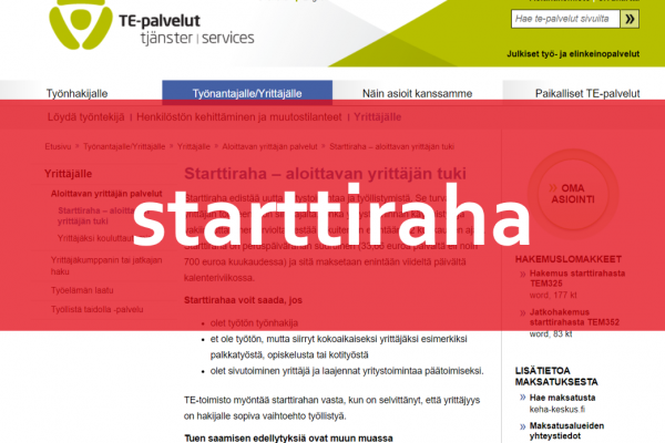 Starttirahahakemus ja liiketoimintasuunnitelma pohjoiskarjalaisittain – osa 2